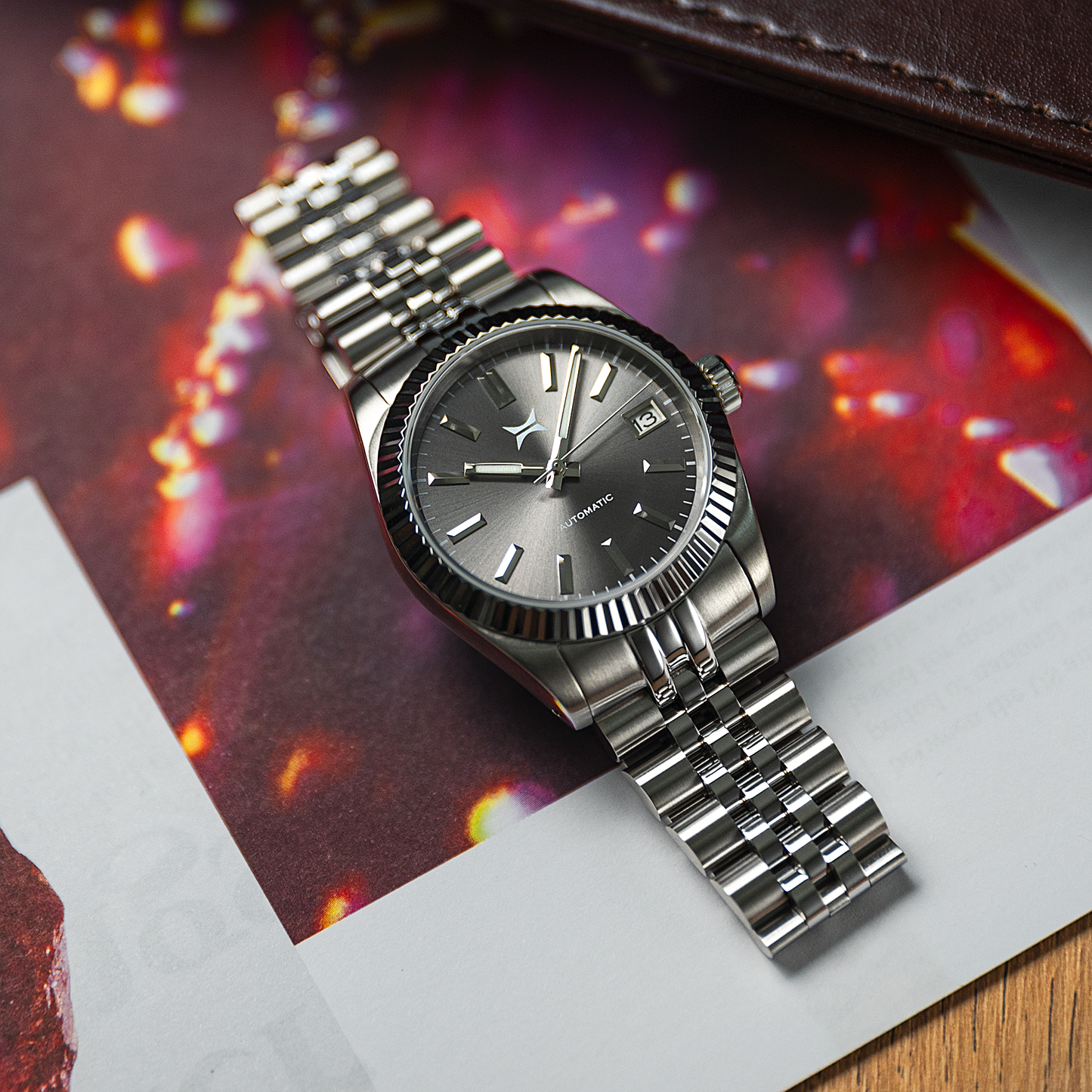 36mm Dress Fluted Bezel - Sunburst Grey