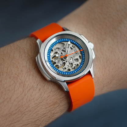 42mm Naut - Skeleton Navy x Orange