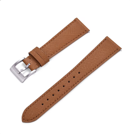 Saffiano Leather Strap - Brown