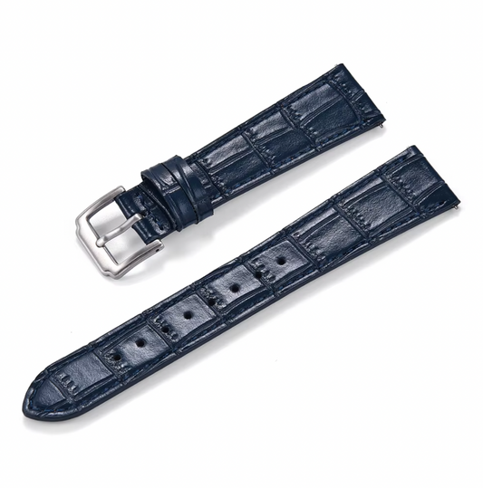 Croco Leather Strap - Blue