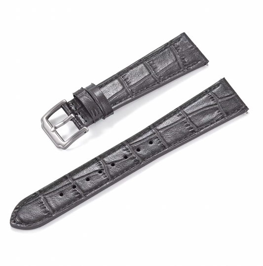 Croco Leather Strap - Gray