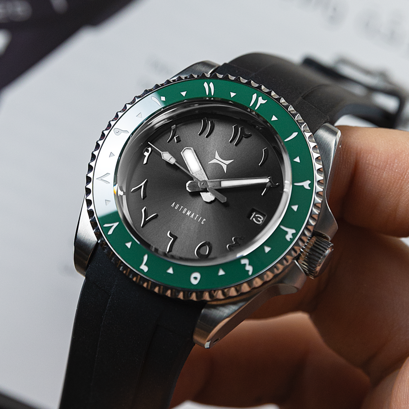 41mm Sub - Arabic Black-Green