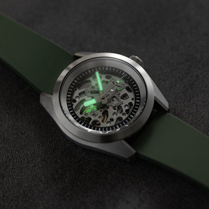 38mm Heritage - Skeleton Olive