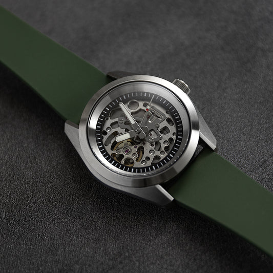 38mm Heritage - Skeleton Olive