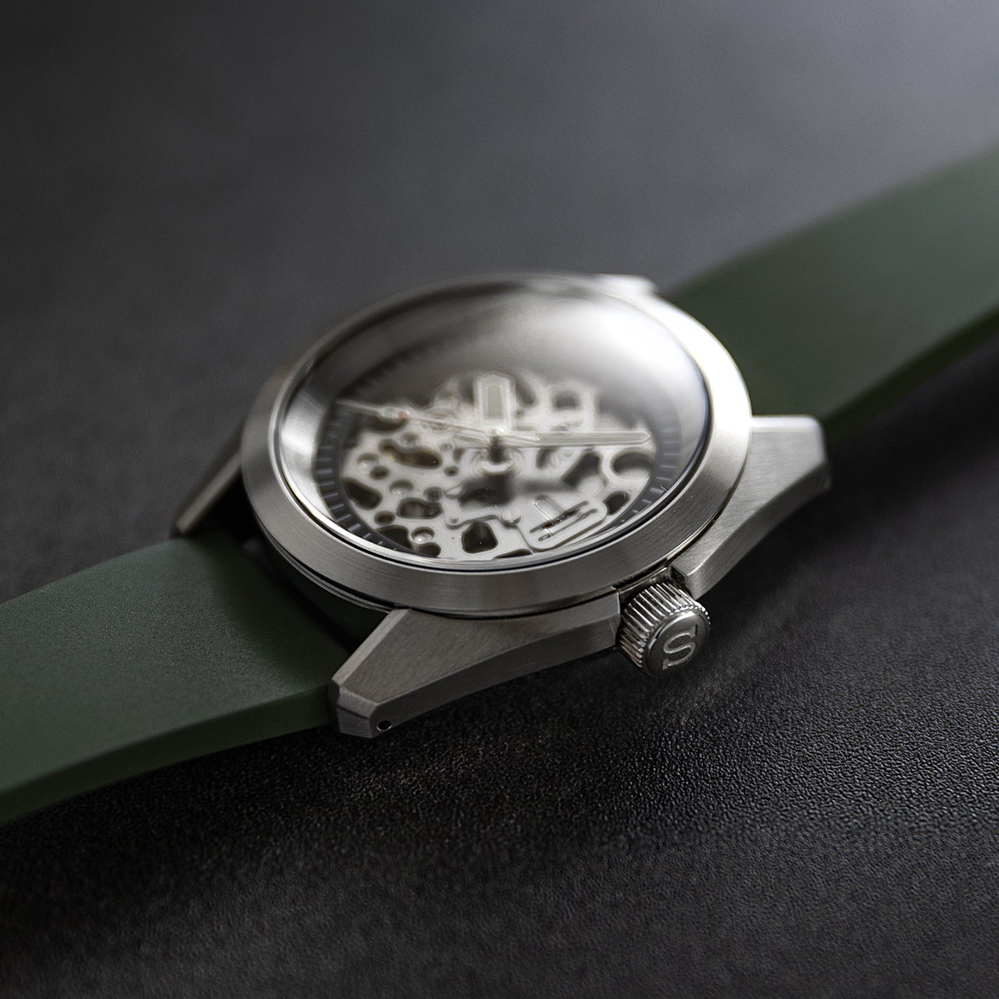 38mm Heritage - Skeleton Olive